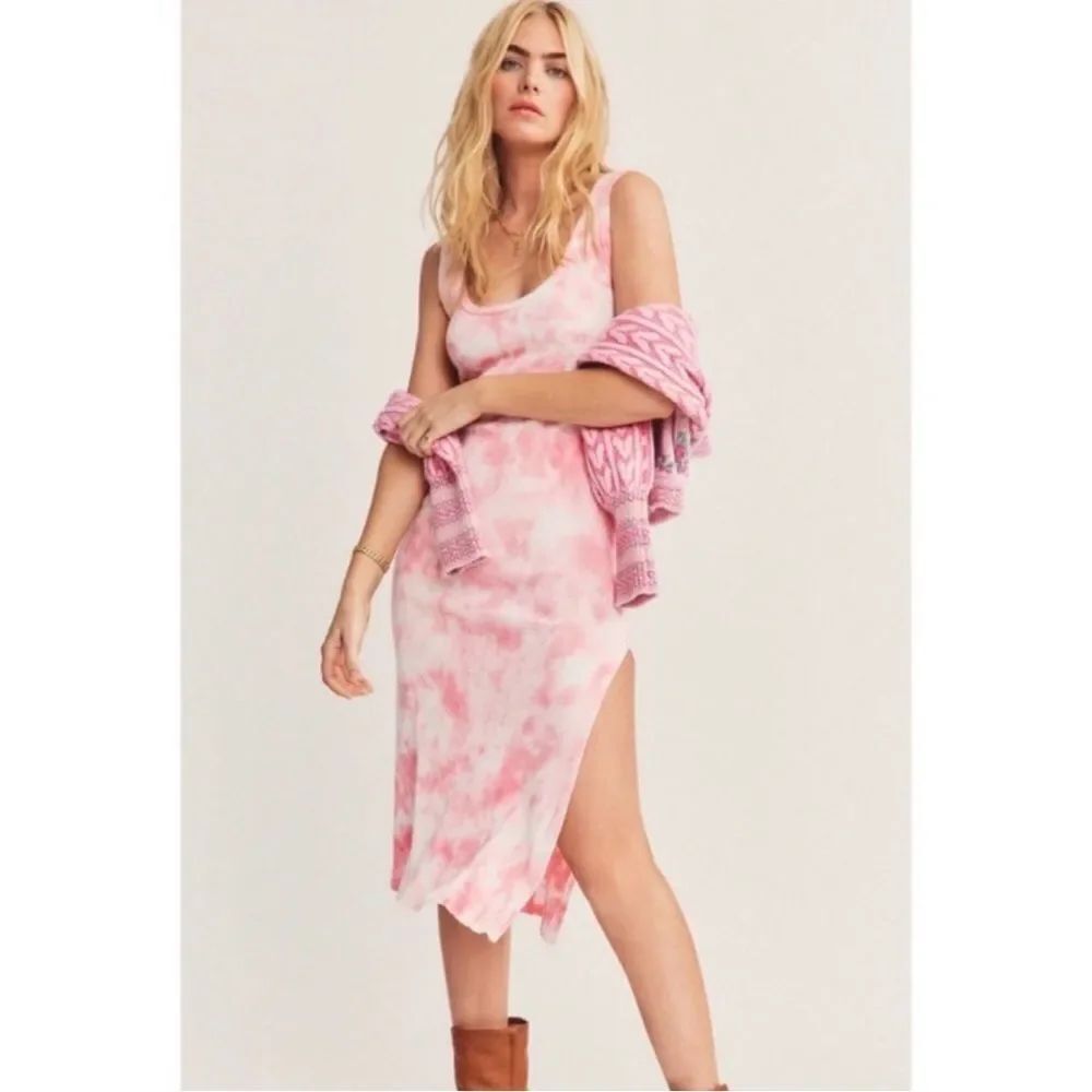 LoveShackFancy Citra Tie Dye Tank Dress Milennial Pink Hand Dye size Small